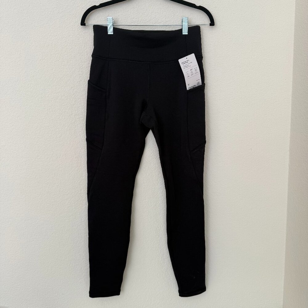 NWT Athleta Fleece Lined Black Leggings